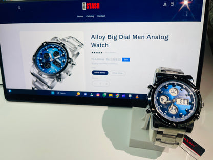 Alloy Big Dial Men Analog Watch