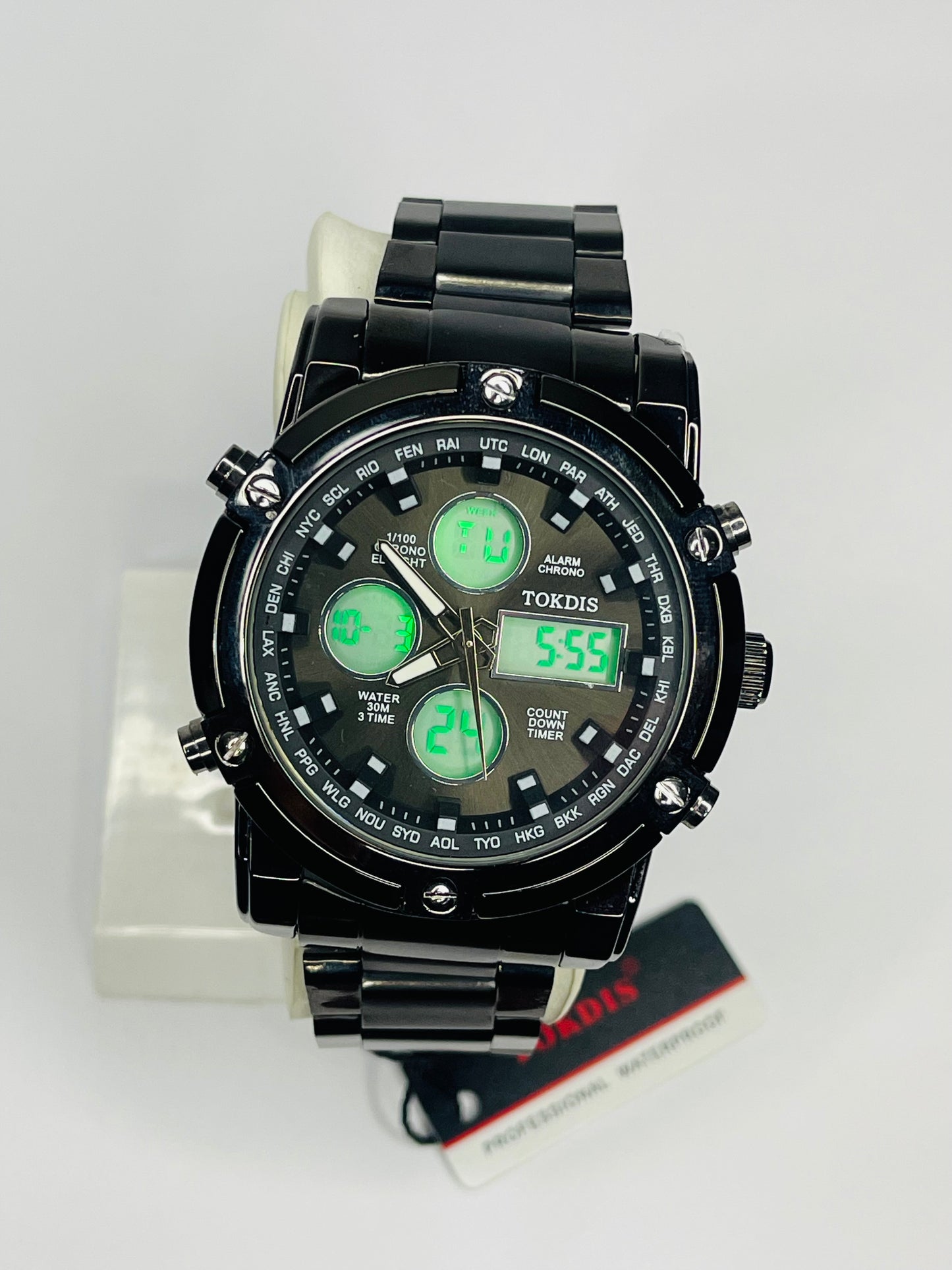 Alloy Big Dial Men Analog Watch Black