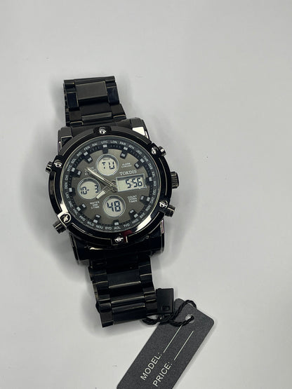 Alloy Big Dial Men Analog Watch Black