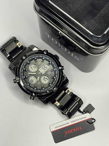 Alloy Big Dial Men Analog Watch Black